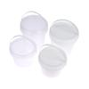 1 szt. 500/1000 ml Przezroczyste plastikowe wiadro z pokrywką i uchwytem Pojemnik do przechowywania żywności Wielokrotnego użytku Wiadro na herbatę mleczną