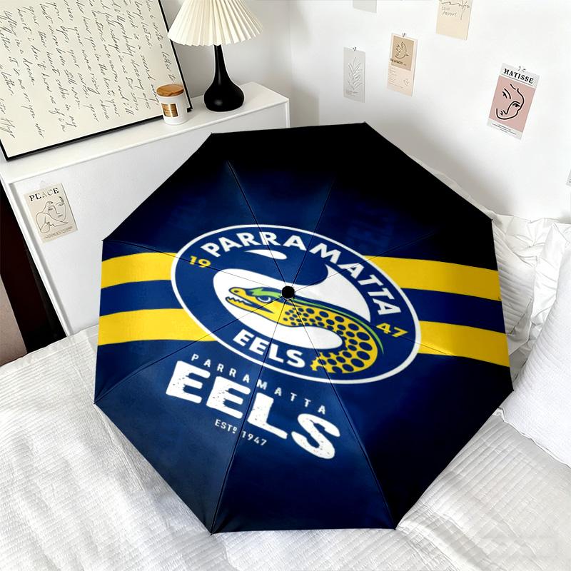 1PC Parramatta Eels Logo Automatic Umbrella - Suitable Travel Outdoor Portable Umbrella Birthday Gift Daily Essentials