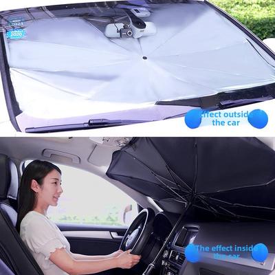 Parasole telescopico per finestrino auto - Tendina ombrello anteriore per isolamento termico e protezione UV