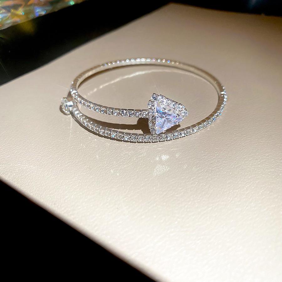 Zircon Bow Cuff Bracelet for Women Korea Luxury High-grade Charm Bracelet Fashion Personality Wedding Dainty Accessories