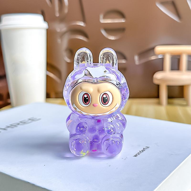 Cartoon Cute Labubu Quicksand Ornaments Car Ornaments DIY Home Decoration Gifts