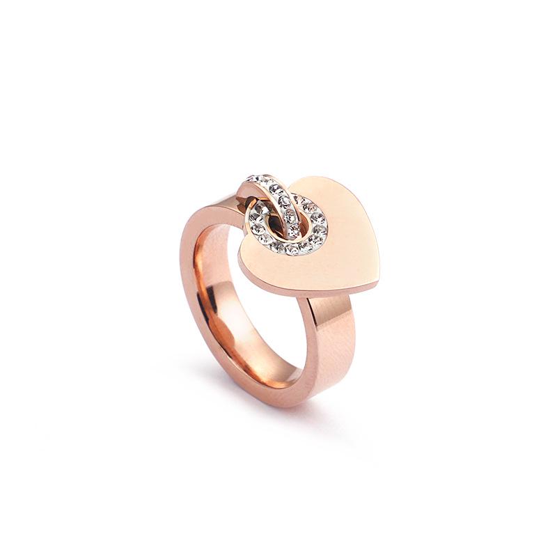 

Персонализированное кольцо в форме сердца из титановой стали на День святого Валентина для женщин - Романтичные, креативные, минималистичные ювелирные аксессуары Size 9