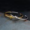 Portable Gold Open Knot Cuff Bracelet With Adjustable Fit Designs Decoration for The Fashion Woman Casual Wear