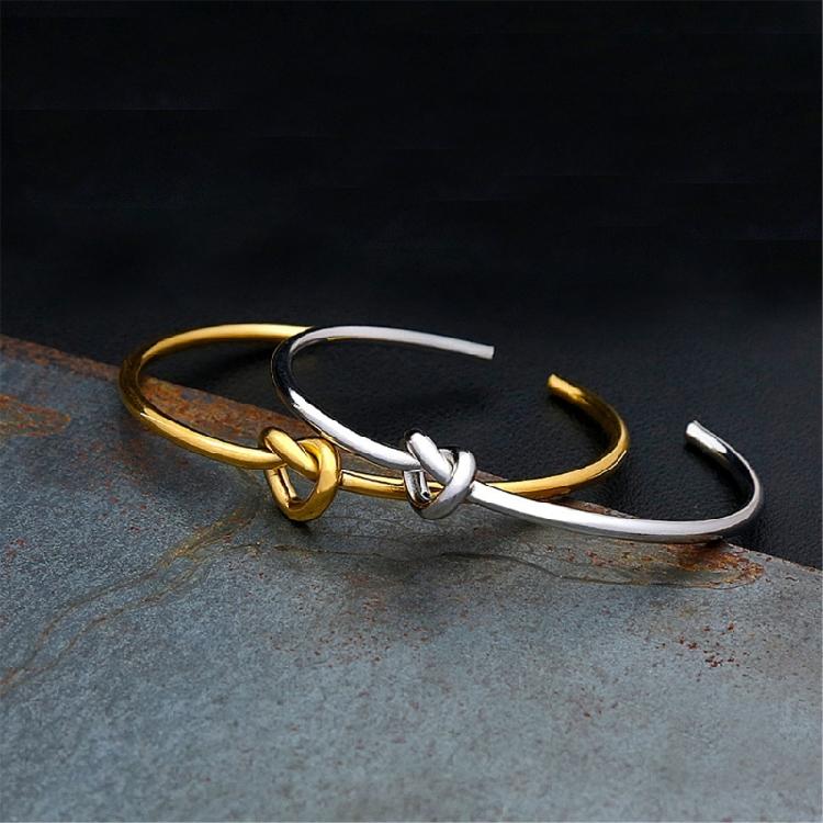 Portable Gold Open Knot Cuff Bracelet With Adjustable Fit Designs Decoration for The Fashion Woman Casual Wear