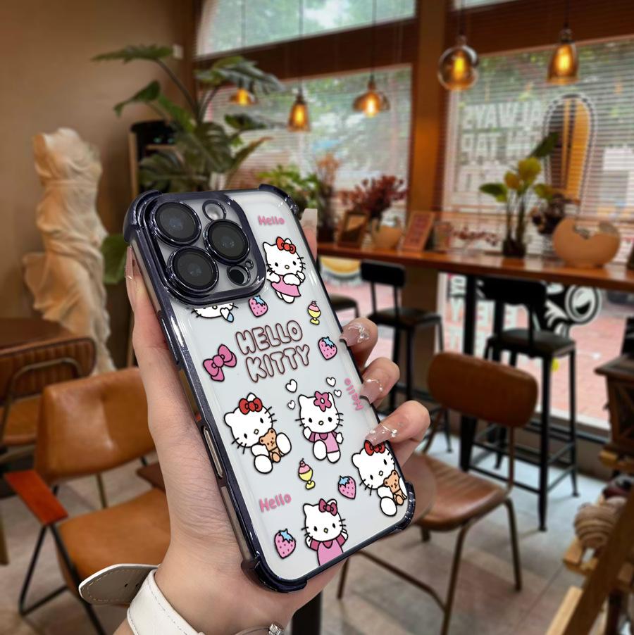 Sanrio Electroplated Black Phone Case for Apple 12PM, All-Inclusive Design