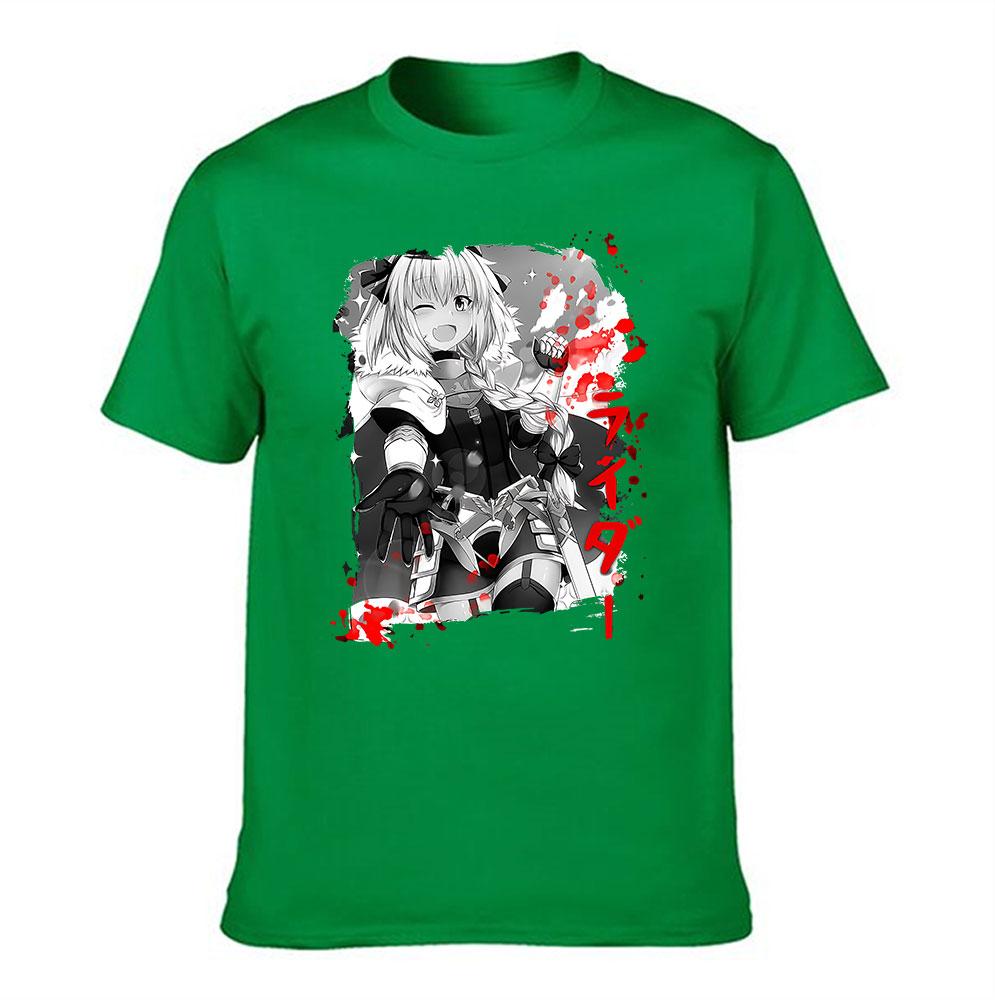 Unisexs Pure Cotton Tshirt Anime Astolfo Rider Print Casual Short Sleeve Tee For Otaku Fans