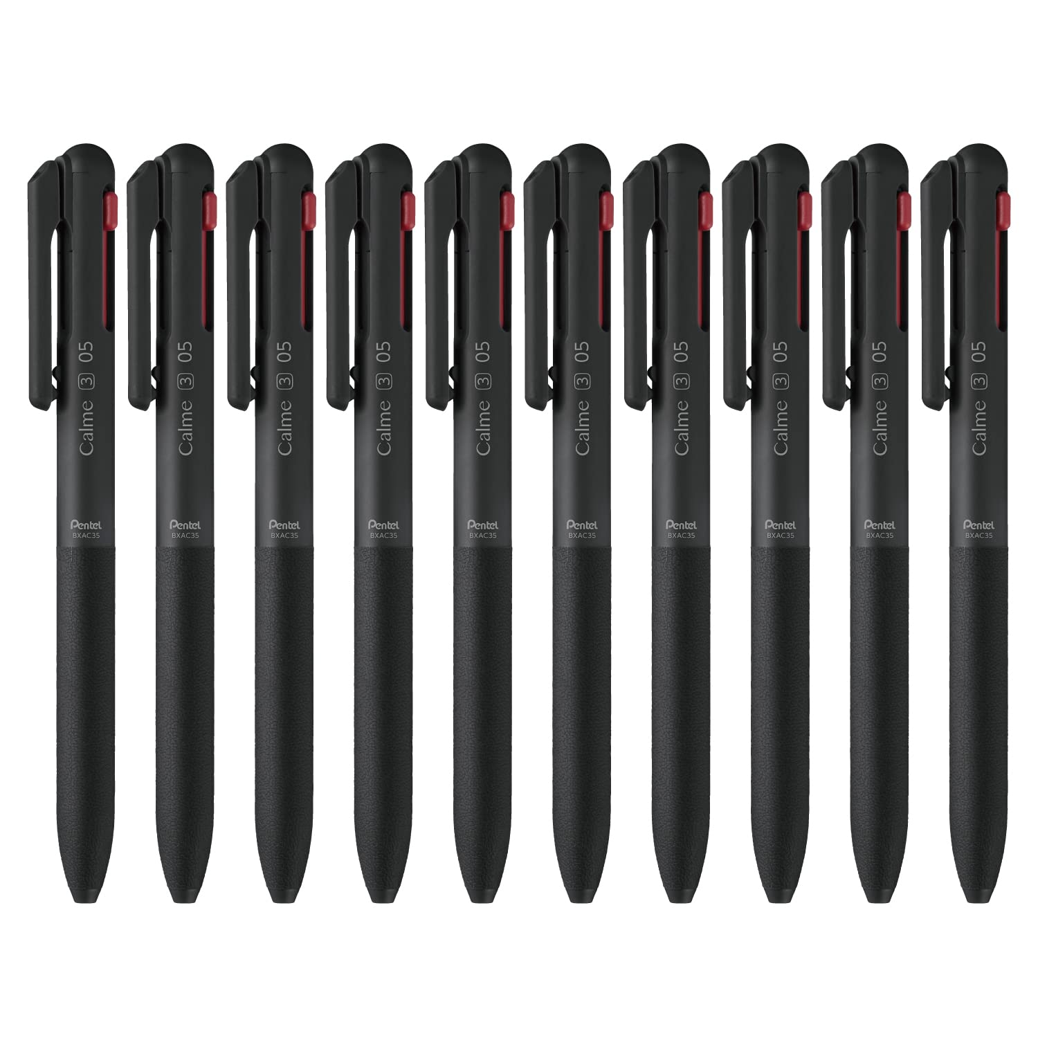 

Ручка Pentel кулькова Calme чорна 10 шт. BXAC35A 3 кольори 0.5мм