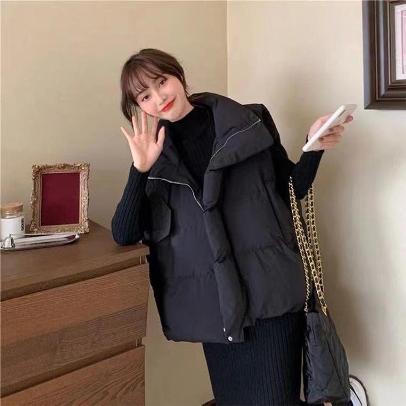 Autumn Winter Down Women Short Vest Windbreaker Thick Warm Coat Sleeveless Jacket