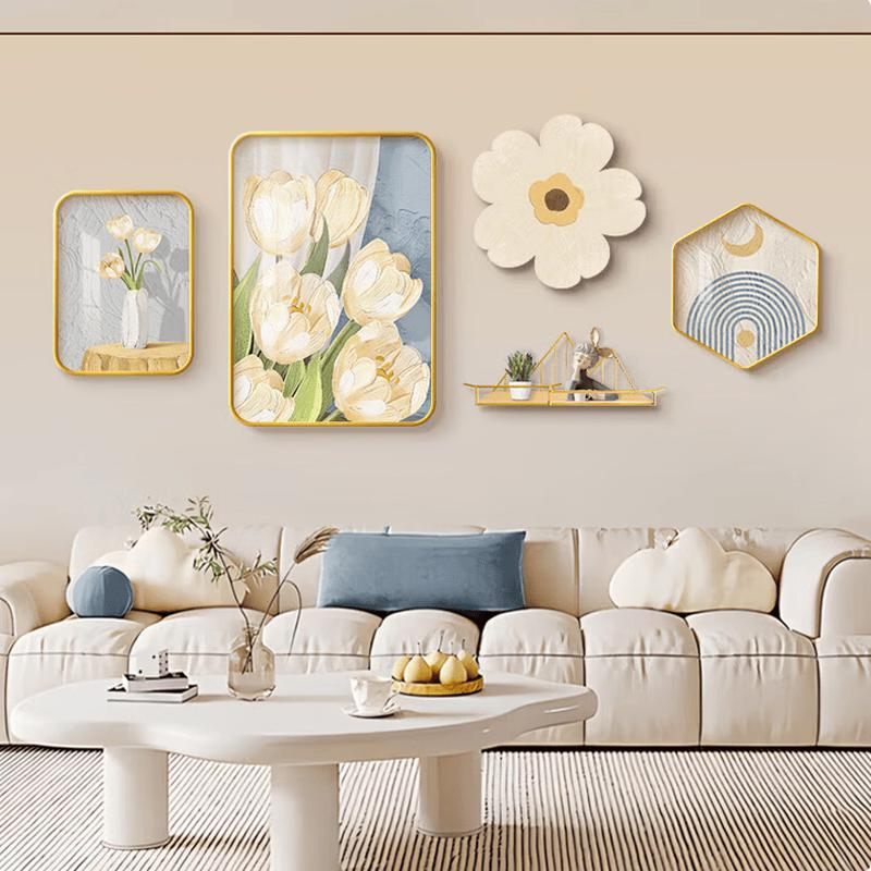 IRIR Cream Style Floral Wall Art