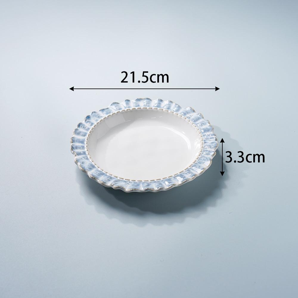 Fühl! Blaues Spitzen-Geschirrset: Steak, Frühstück, Westlich, Dessert, Obstteller