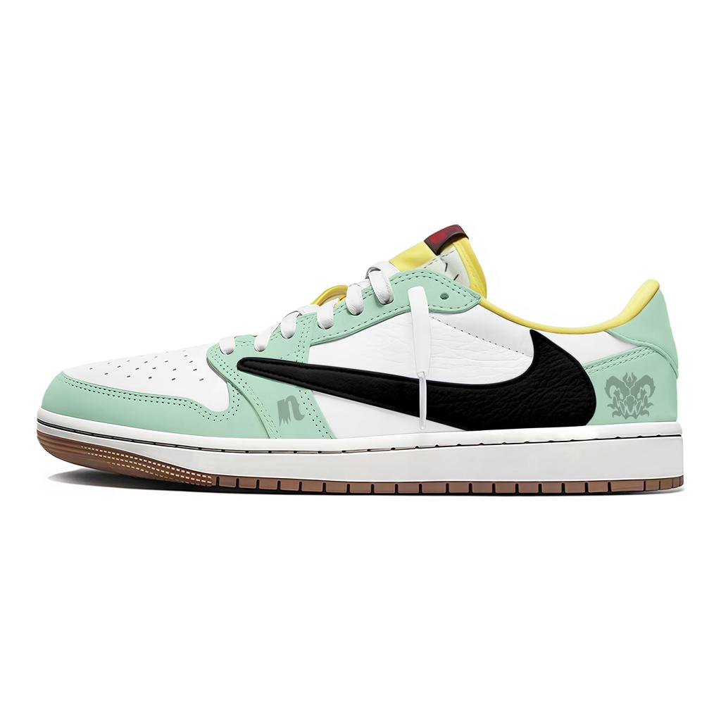 Travis Scott x Jordan Air Jordan 1 Mint X AJ1 Low Protiskluzové Nízké Vintage Basketbalové Boty Dámské DZ4137-700(Tým1897-)
