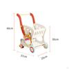 Wooden Infant Pusher Cart Cutout Openings Push Stacking Rings Play for Young