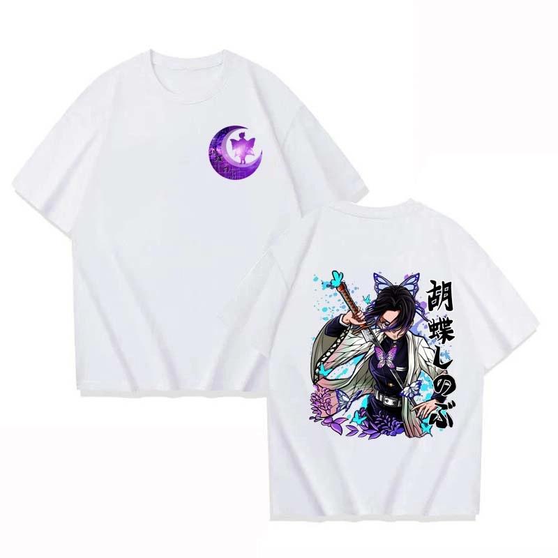 Anime New Kochou Shinobu Printed T-shirt for Women Summer Casual Harajuku Loose Crew Neck Short Sleeve Tops Clothing T-shirt