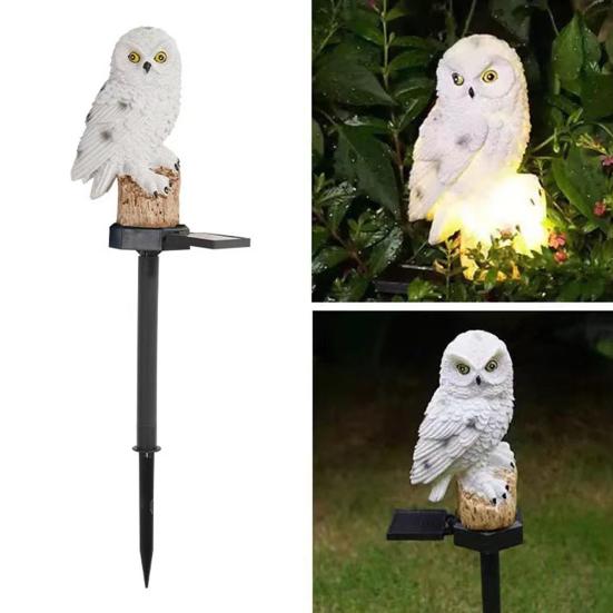 1/2Pcs Solar Owl Light with Stake Weather-resistant Waterproof Outdoor Garden Yard Pathway Patio Yard Lawn Solar Bird LED Decoration Lamp