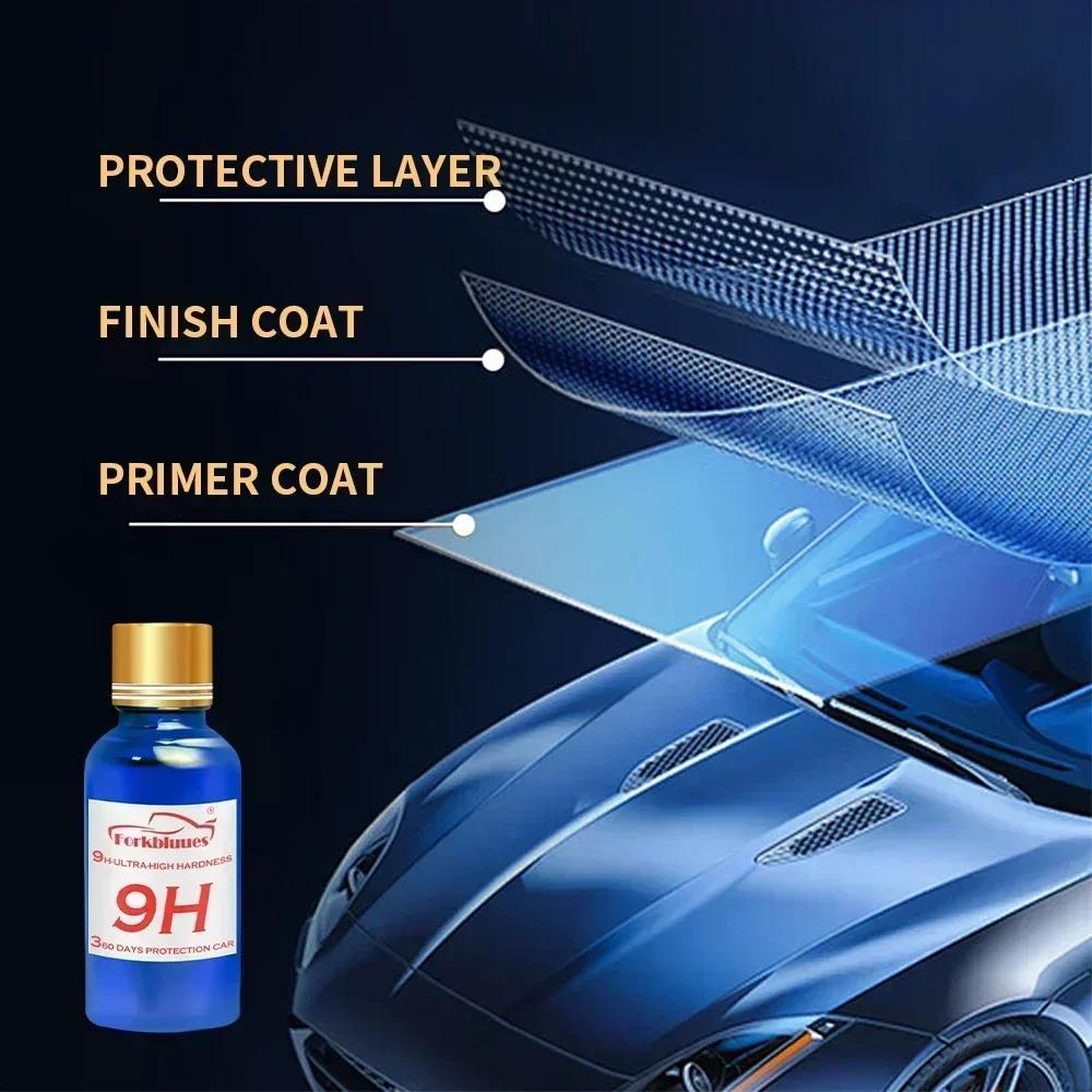 3PCS 9H Car Liquid Ceramic Coat Super Hydrophobic Glass Coating Set Polysiloxane and Nano Materials Ceramics for Cars