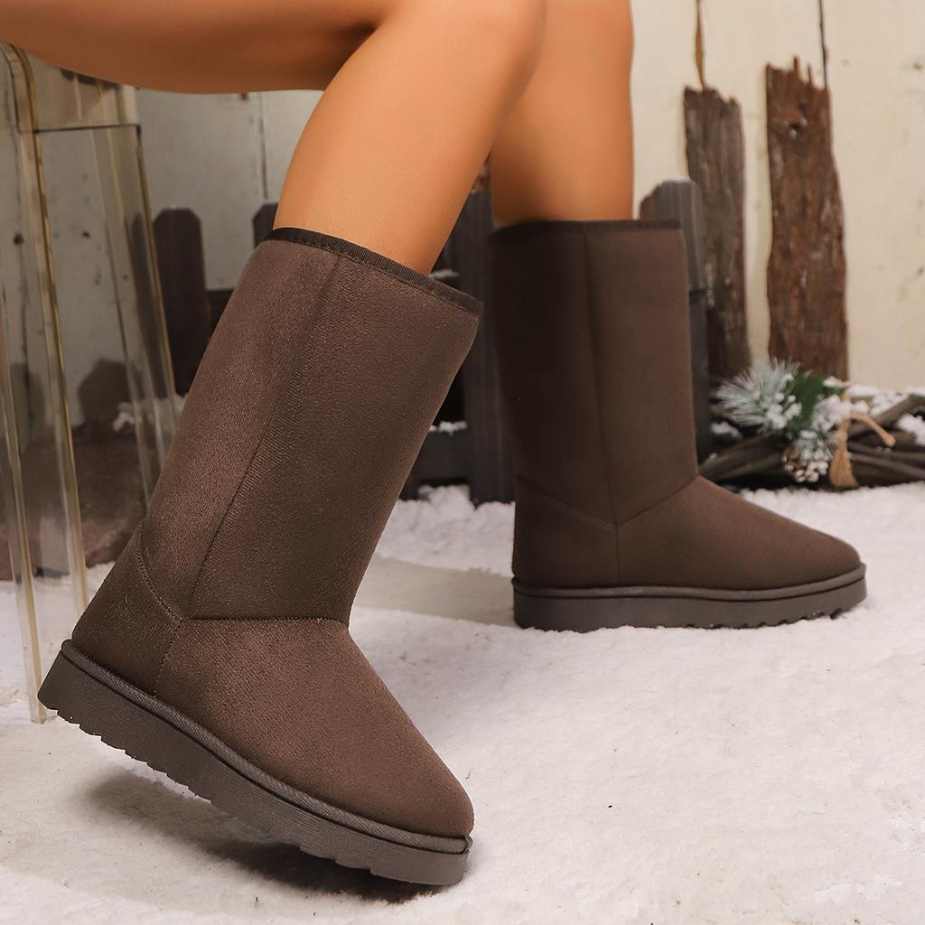 2025 Basic Snow Boots Women's 28 Cm High Winter Medium and Tall Thermal Thickened Bottom Velvet Cotton Boots 2025