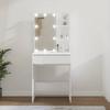 Dressing Table - Vanity Table - 60x40x140 Cm - LED - Engineered Wood - Glossy White