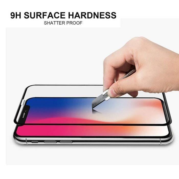 Film de protection - Verre Trempé - iPhone X - Noir - Super fine - Résistant aux rayures