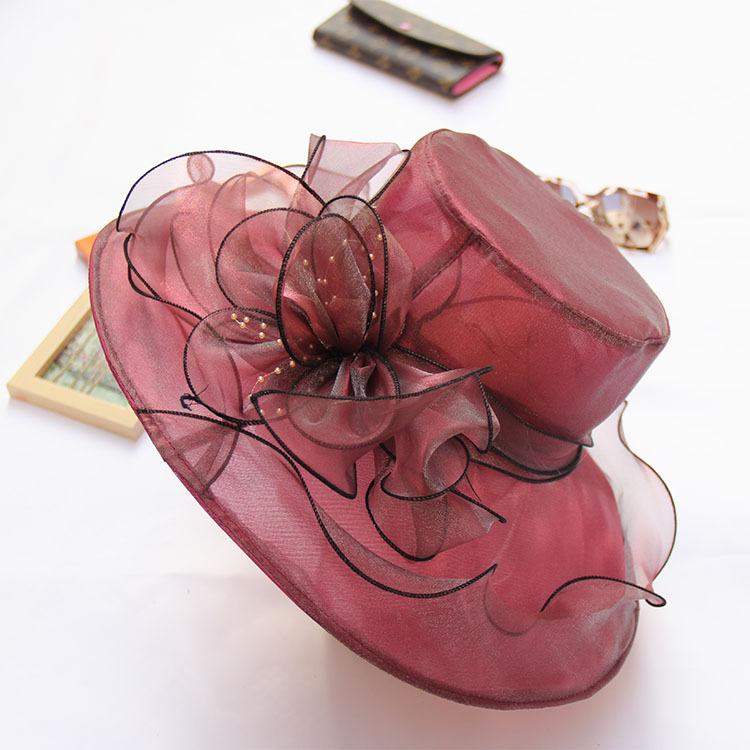 Summer Hat Women's Foldable Outdoor Sunshade Flat Top Top Hat Flower Sunscreen Hat Design Sense