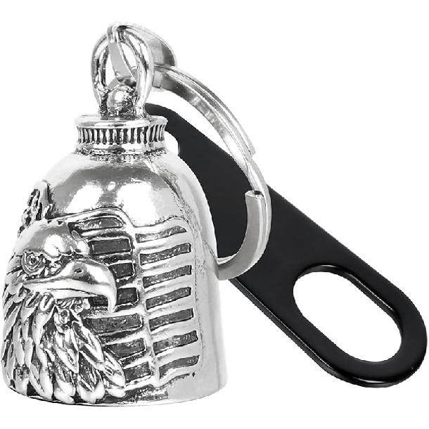 Motorcycle Biker Guardian Luck Riding Bell with Key Chain Ring & Hanger for Bikers Riders, for Men Women Guard Riding Safety