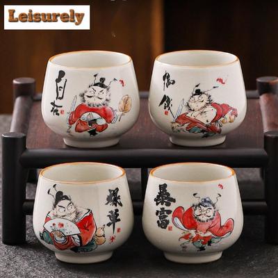130ml Lucky Rich Ru Kiln Porselen Tekopp Stor Kapasitet Smaksskje Søt Vannkanne Morsom Kaffekopp Chazhan Kung Fu Tesett