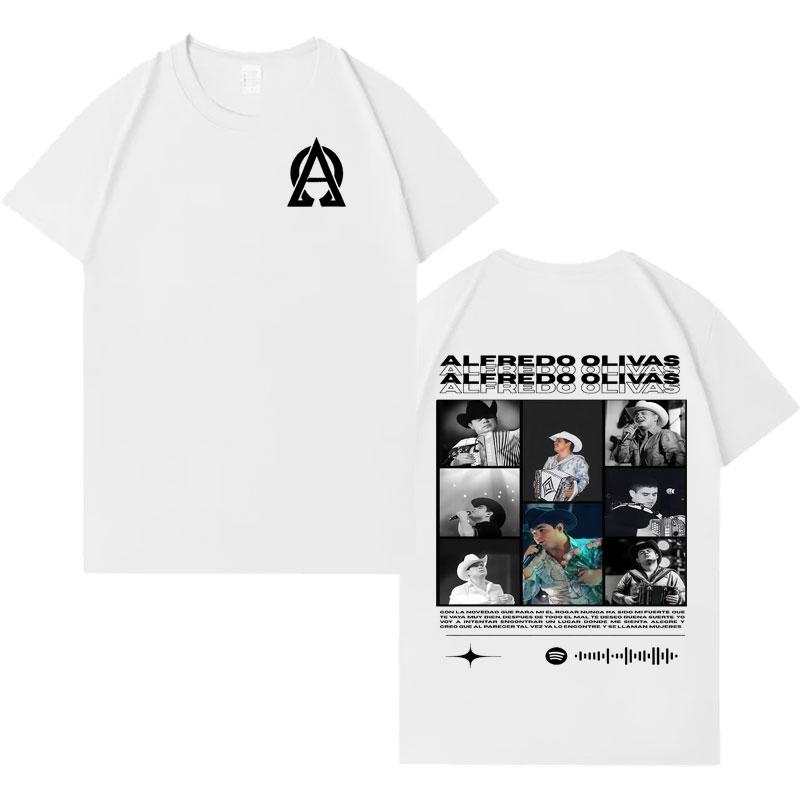 Rapper Alfredo Olivas Double Sided Print Graphic Tshrit Mens Women Aesthetic Casual Tshrits Pop Crewneck Short Sleeve Fans Gift