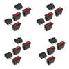 A96I-20 Pcs 2 Pin SPST Red Neon Light On/Off Rocker Switch AC 16A/250V 20A/125V