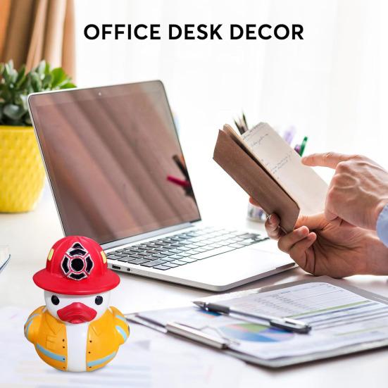 Chef Duck Figurine Resin Doctor Duck Ornament Colorful Firefighter Detective Duck Statue for Living Room Bedroom Shelf Decoration