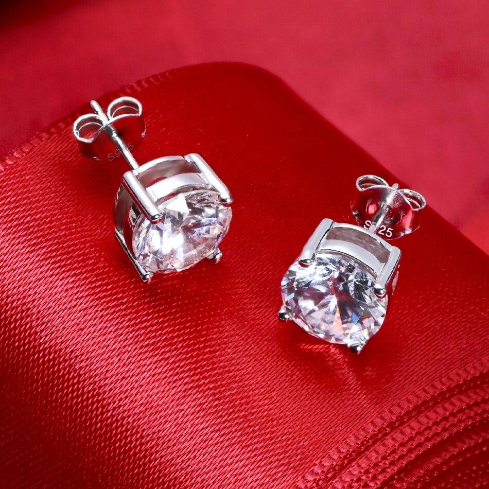 0.5-2 Carat 8.0mm D Color Moissanite 100%   Copper Stud Earrings For Women Top Quality Sparkling Wedding Jewelry