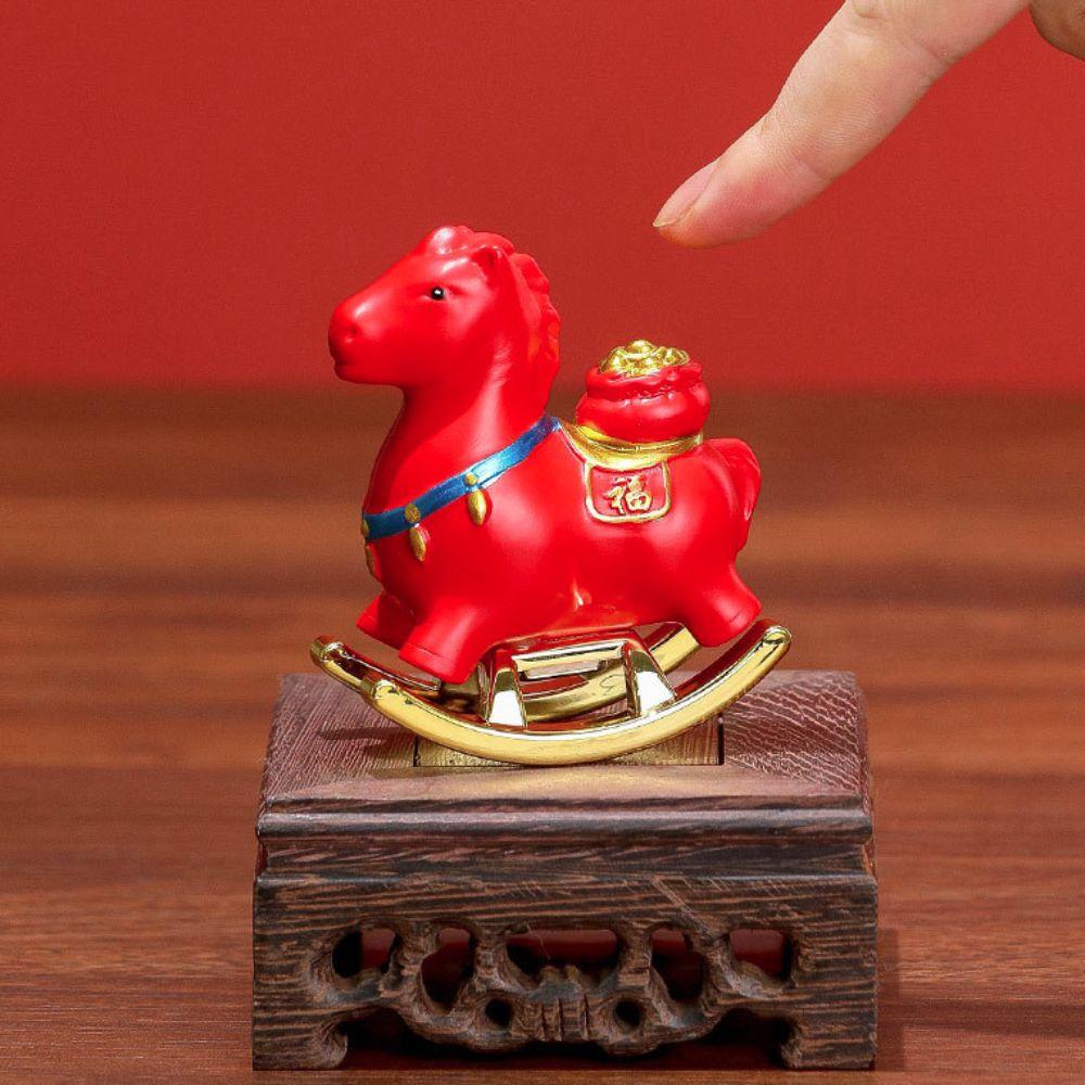 Mini Year of The Horse Zodiac Ornament Resin Horse Mascot Statue Pony Sculpture  Study