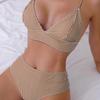 New European and American Split Swimsuit Bikini Sexy Halter Striped Women Slim Seaside Vacation Swimsuit