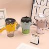Mug Tumbler PU Leather Holder for Cute Cat Design Anti Scalding Hand-held Handheld Cup Sleeve Outdoor Coffee Water Bottle