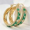Elegant Court Style Enamel Hoops Earrings Women's Elegant Temperament Party Banquet Earrings Charm Jewelry