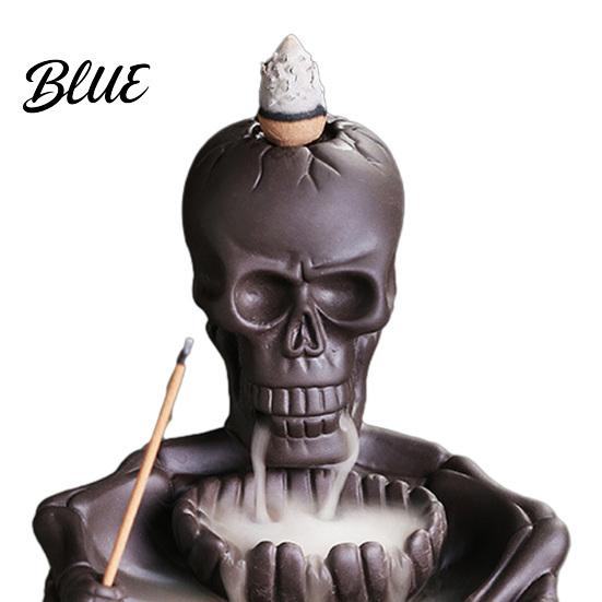 Skeleton Incense Holder Burner Backflow Waterfall Cone Holder Gothic Skull Burner Stick for Halloween Home Decor Meditation Accessory
