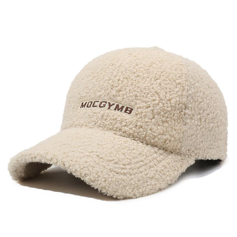 Cashmere Hat Women's Autumn Winter Warm Baseball Cap Men Embroidered Letter Cap