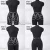Women Belly Belt Chain Street Style Gothic Harness Chain Bustier Harness Waist Clothing Accessories