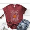 Sunburst Vintage TShirts Boho Shirt Sunshine Graphic Tee Unisex Women Short Sleeve Round Neck Tshirts Retro Aesthetic Clothes