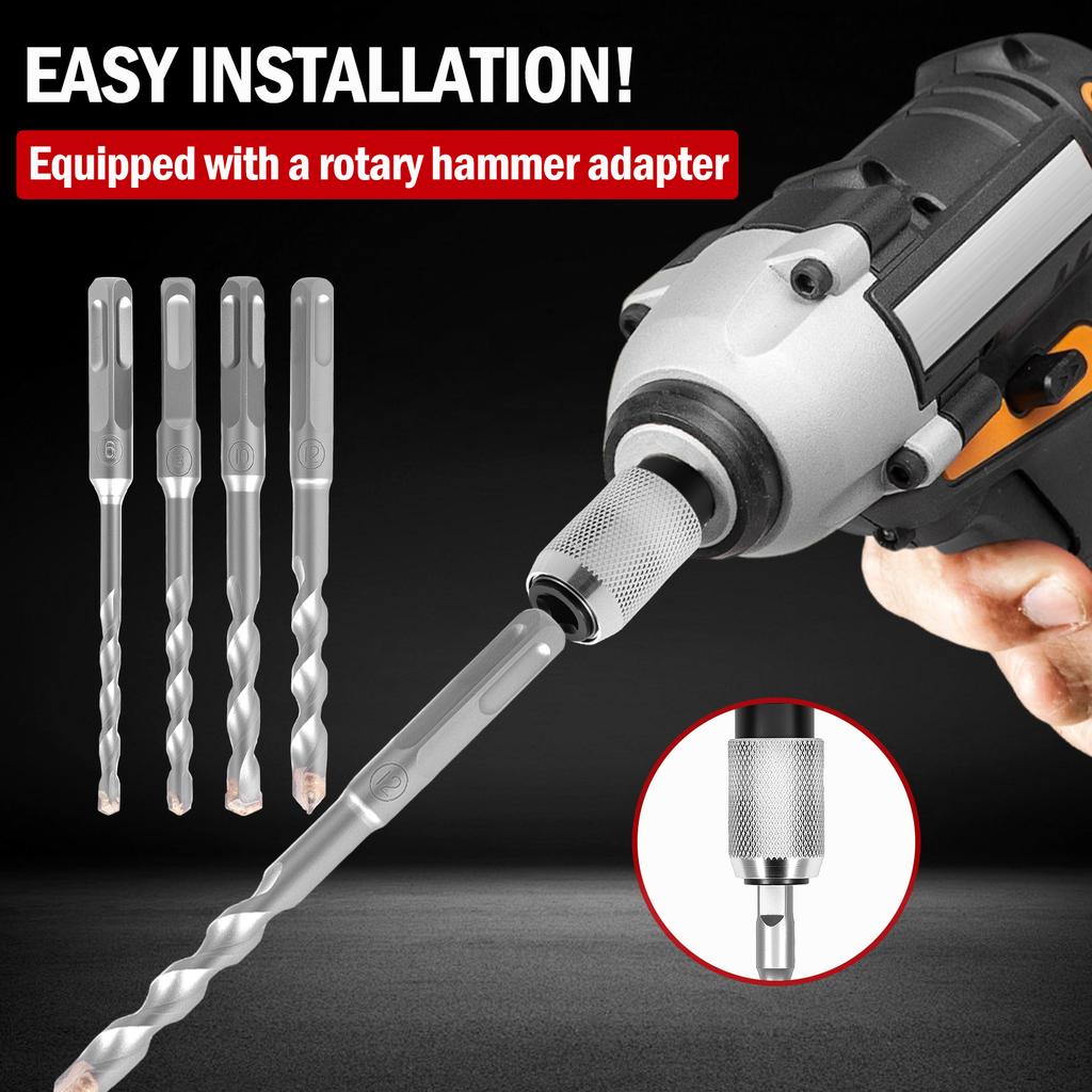 Electric Drill Wrench To Electric Hammer Convert Adapter Transform Electric Wrench To Hammer For Home Repairs with Drill Bits