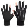 Cycling Gloves Men Winter Warm Fleece-lined Touch Screen Leak Two Finger Driving Non-Slip Windproof Sports Fishing Gloves