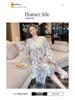 2025 V-Neck Pearl Cotton Long Sleeve Nightgown with Chest Pad – Spring/Autumn Oversized Sleep Dress for Indoor/Outdoor Wear
