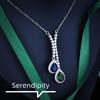 Fashion Luxury Imitation Natural Sapphire Necklace, Celebrity Style Slightly Set With Emerald Water Drop Pear-Shaped Chain For Women