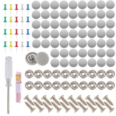 CHANJIF 60 Pcs Car Ceiling Repair Kit Grid/Gray Auto Interior Ceiling Fabric Fixing Repair