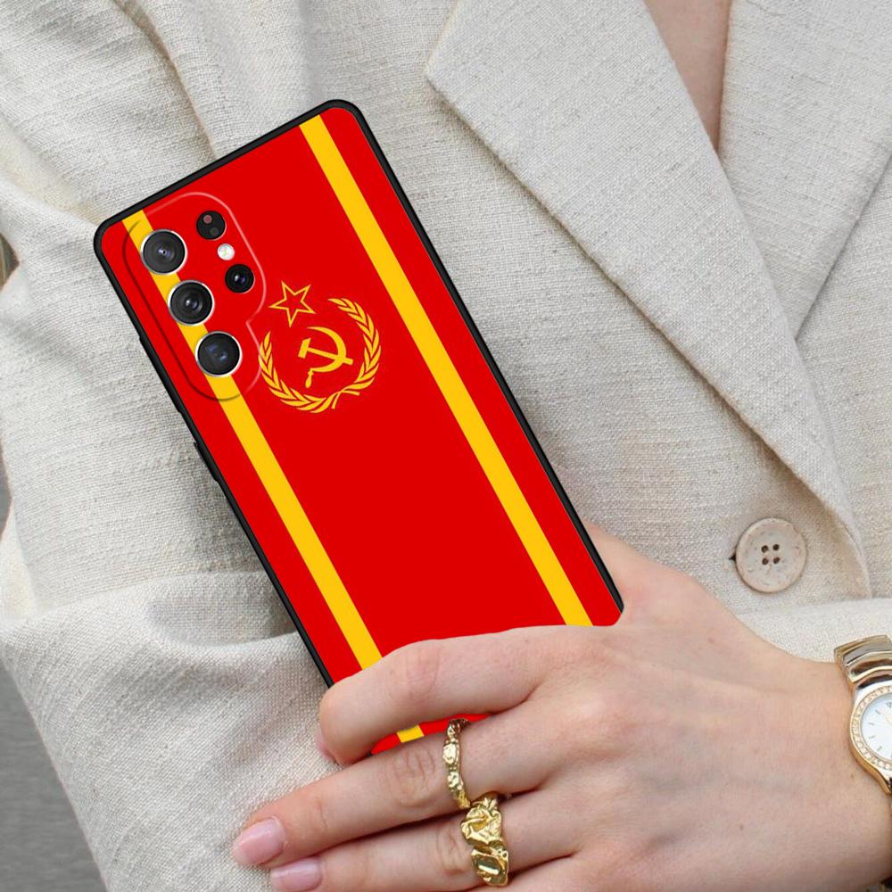 Soviet Union USSR Flag PRINT Cell Phone Case for Samsung Galaxy S26 Ultra S25 S24 S23 S22 S21 S20 Note10 Cover