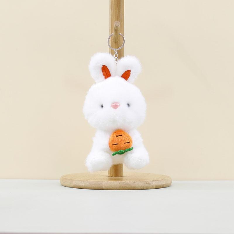Plush Colorful Cute Rabbit Keychain Adorable Bunny Hanging Decoration For Bags