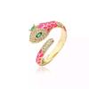 Women's adjustable copper micro-inlaid zircon gold ring