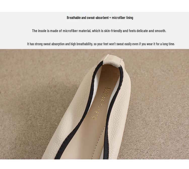 Weiwei Girl Square Toe Bow Loafers - Women's Soft Sole Ballet Flats