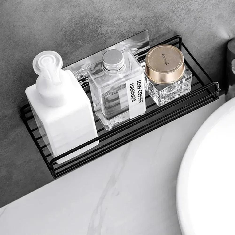 1pc Modern Wall-Mounted Rust-Resistant Storage Shelf,Multi-Functional Organizer for Bathroom,Kitchen,Office,Space-Saving