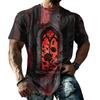 Men's Halloween Print T-Shirt, Short Sleeve Neck Tee for Halloween Celebrations