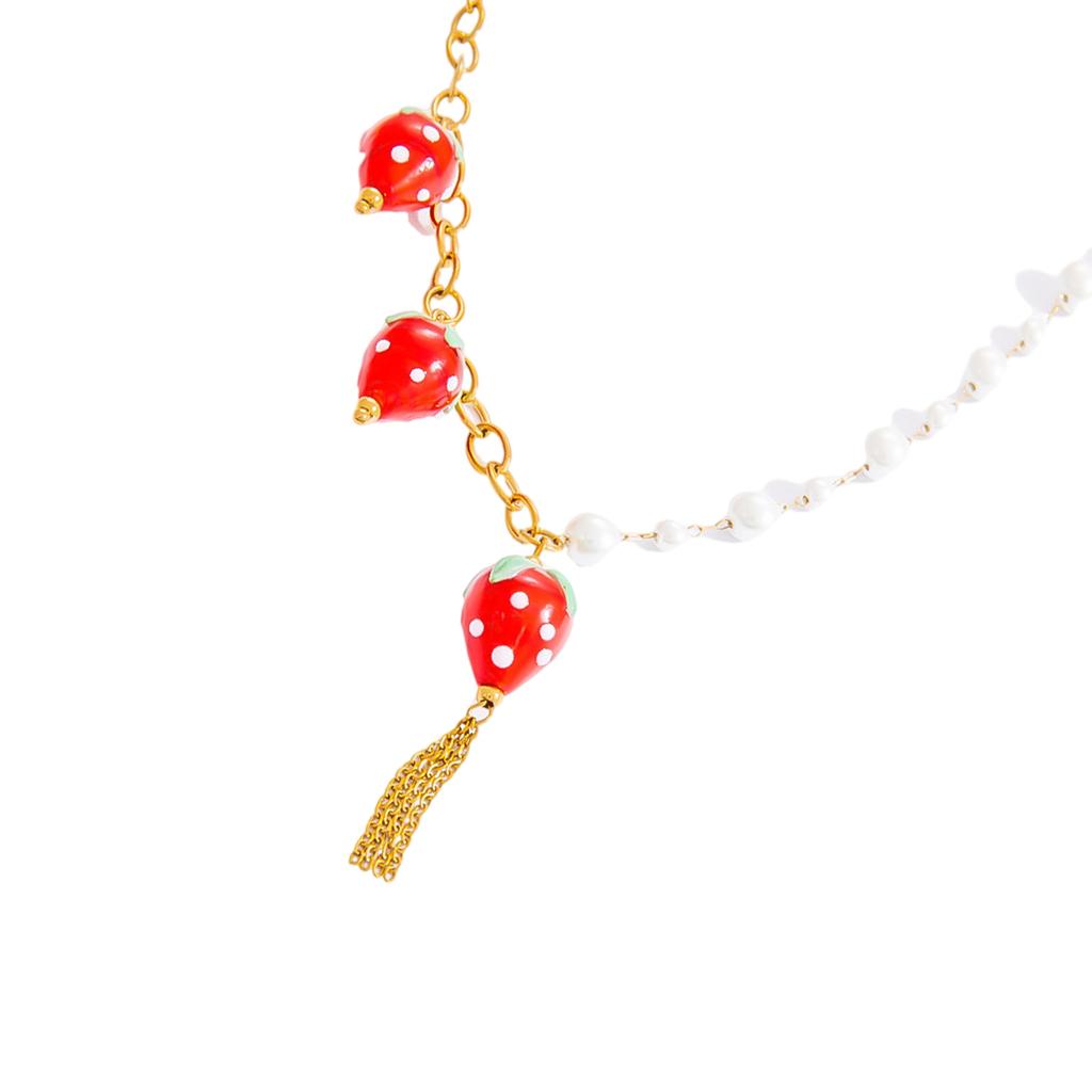 Fruit Glass Pendant Necklace for Women Featuring Handcraft Designs and Vibranting Color for Casual or Festive Occasions