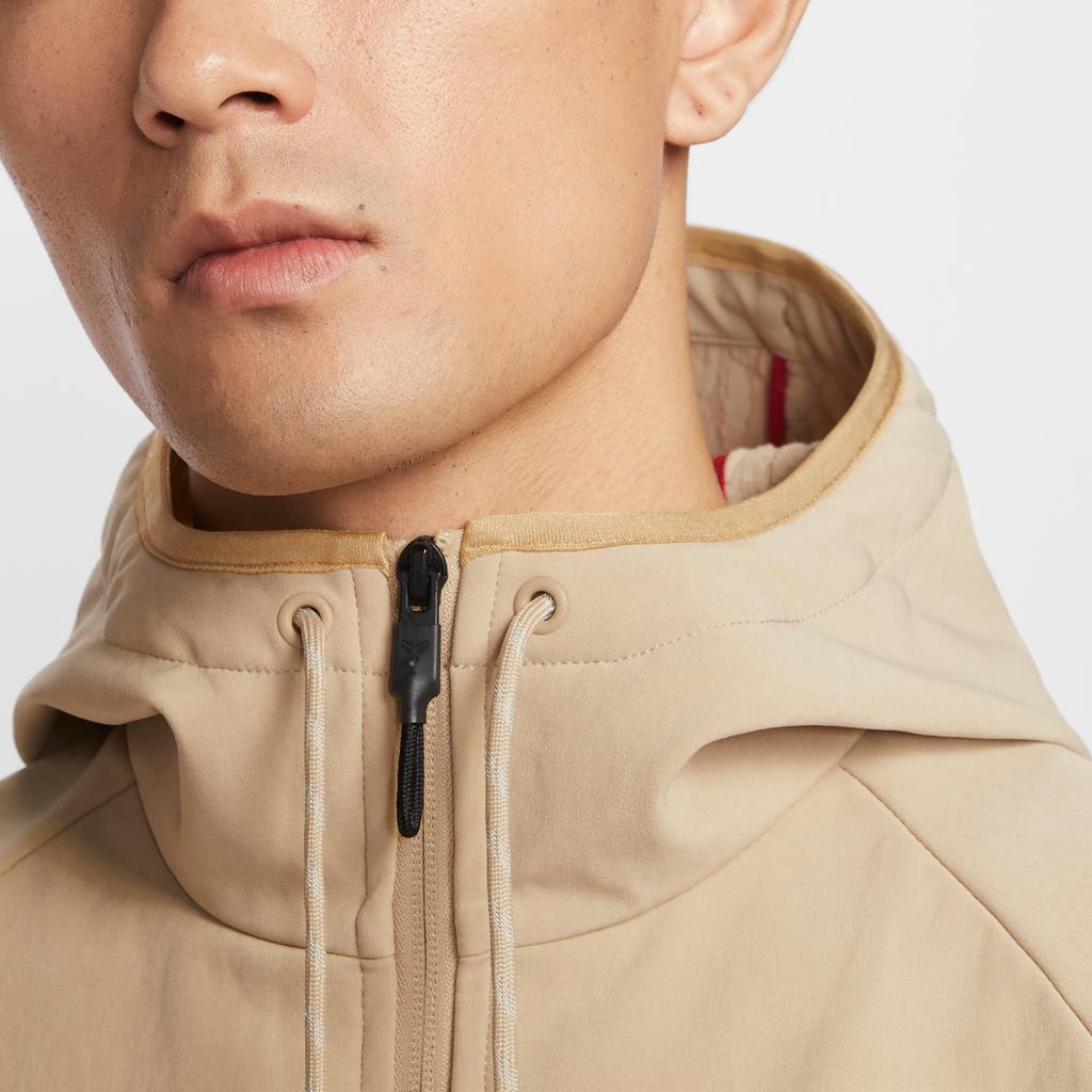 Nike WINDRUNNER Jackets Men's Linen Fabric/Light Khaki/Gym Red Hooded Moderate Other IF3370-221